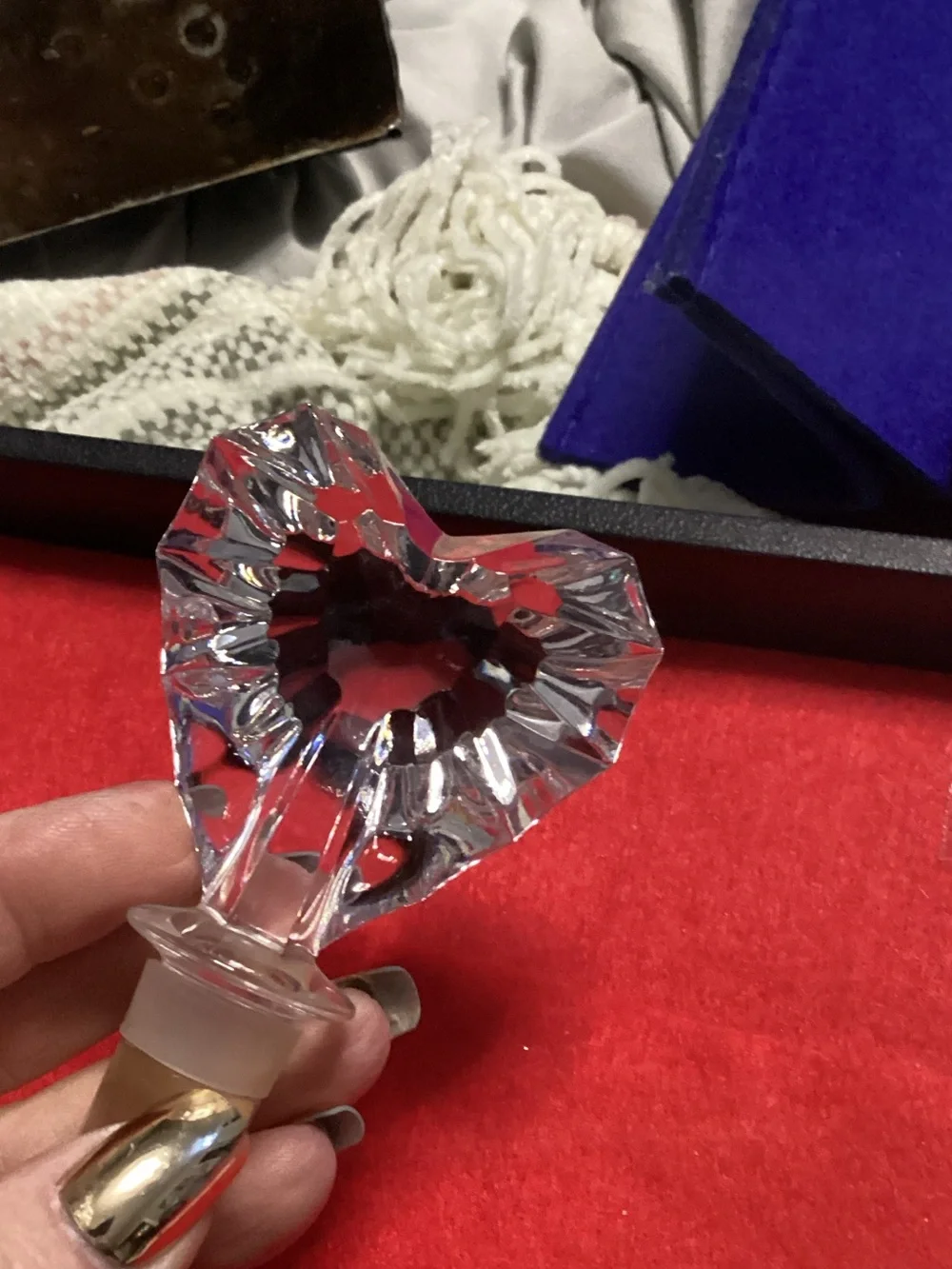 Vintage Mikasa Lead Crystal Heart Bottle Stopper - Never Used - Excellent Cond.